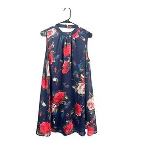 Jodifl Women's Navy Blue Floral Dress